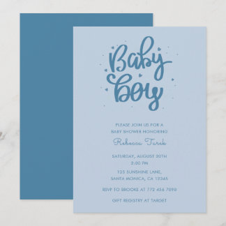 Blauer Baby-Junge-Baby-Shower  Einladung