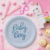 Blauer Baby-Junge-Baby-Shower Pappteller (Party)