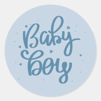 Blauer Baby-Junge-Baby-Shower  Runder Aufkleber