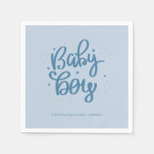 Blauer Baby-Junge-Baby-Shower Serviette (Vorderseite)