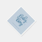 Blauer Baby-Junge-Baby-Shower Serviette (Ecke)