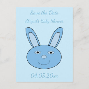 Blauer Baby Junge Häschen Gesicht Frühling Ostern Postkarte