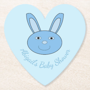 Blauer Baby-Junge-Hasen-Gesicht-Frühling-Ostern-Ba Untersetzer