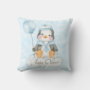 Blauer Baby-Jungen-Pinguin Kissen