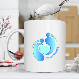 Blauer Babyfüße Herz Becher Kaffeetasse
