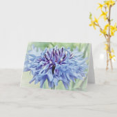 Blauer Bachelor-Button-Blankenkarte Karte (Gelbe Blume)