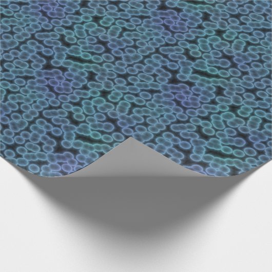 Blauer Bakterienhintergrund Geschenkpapier (Ecke)
