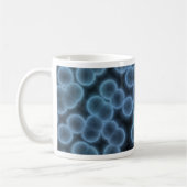 Blauer Bakterienhintergrund Kaffeetasse (Links)