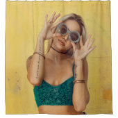 Blauer BALETTE mit Sonnenbrille Duschvorhang (Vorderseite)