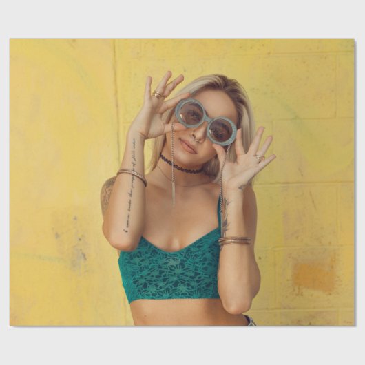 Blauer BALETTE mit Sonnenbrille Geschenkpapier (Flach)