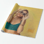 Blauer BALETTE mit Sonnenbrille Geschenkpapier (Ungerollt)