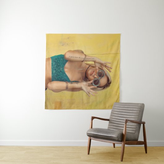 Blauer BALETTE mit Sonnenbrille  Wandteppich (Beispiel (Horizontal))