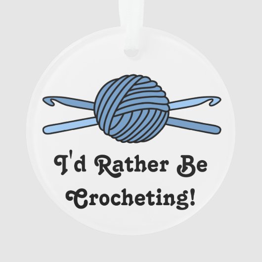 Blauer Ball der Garn-u. Häkelarbeit-Haken Ornament (Rückseite)