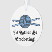 Blauer Ball der Garn-u. Häkelarbeit-Haken Ornament (Vorderseite)