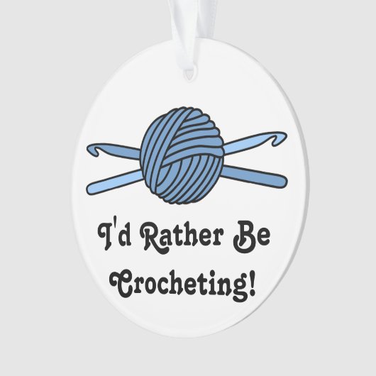 Blauer Ball der Garn-u. Häkelarbeit-Haken Ornament (Vorderseite)