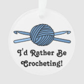 Blauer Ball der Garn-u. Häkelarbeit-Haken Ornament (Vorderseite)