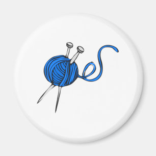 Blauer Ball des Garns Magnet