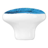 Blauer Ball des Garns - strickender crafty Keramikknauf (Seitenansicht)