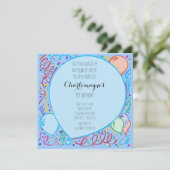 Blauer Ballon Geburtstag Einladung (Stehend Vorderseite)