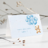 Blauer Ballon Teddy Bär Baby Dusche Platzkarten Tischnummer