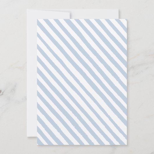 Blauer Ballon Teddy Bär seine Baby-Dusche Einladung (Rückseite)