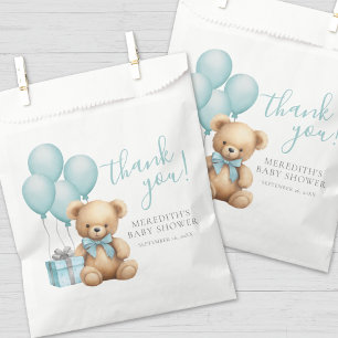 Blauer Ballon Teddybär Babyparty Geschenktütchen
