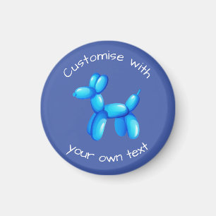 Blauer Ballon Tier Hund Benutzerdefinierter Text Magnet