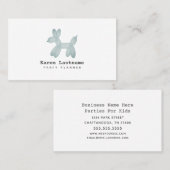 Blauer Ballon-TierParty-Ereignis-Planer Visitenkarte (Vorne/Hinten)