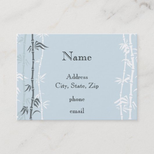 Blauer Bambus Visitenkarte (Vorderseite)