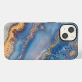 Blauer Bandachat iPhone Hülle (Rückseite (Horizontal))