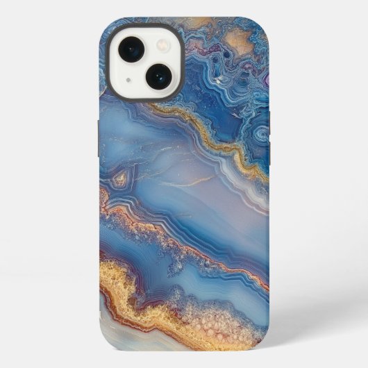 Blauer Bandachat iPhone Hülle (Rückseite)