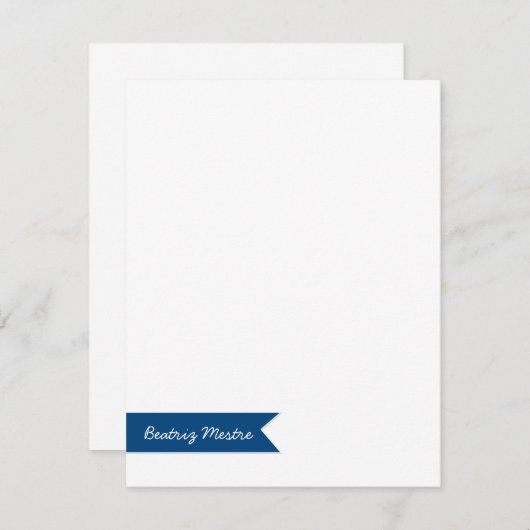 Blauer Banner mit benutzerdefinierter Notizkarte | Mitteilungskarte (Vorne/Hinten)