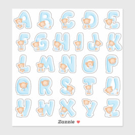 Blauer Bär Alphabet Set Aufkleber