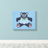 Blauer Bär auf der Leinwand (Insitu (Holzboden))