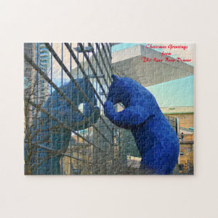 Blauer Bär Denkmal Denver.Weihnachten Grüße Puzzle
