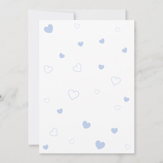 Blauer Bär Es ist eine Baby-Dusche Einladung (Rückseite)