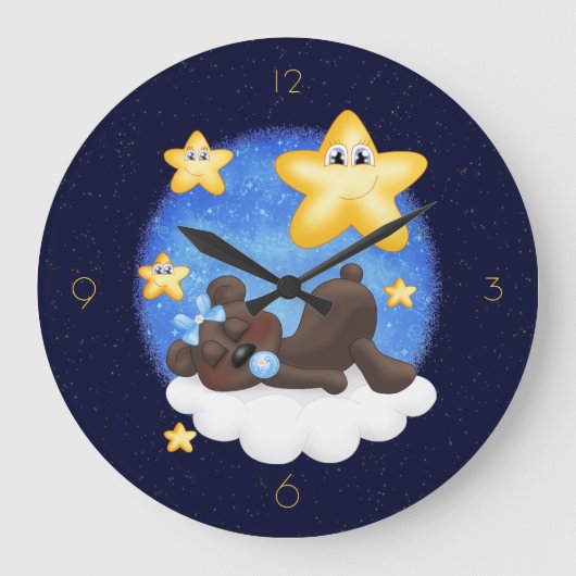 Blauer Bär Große Wanduhr (Vorderseite)