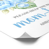 Blauer Bär Helfen Mama des Empfängerzeichens Poster (Ecke)