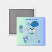 Blauer Bär Magnet (Vorderseite/Rückseite)