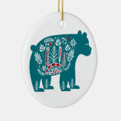 Blauer Bär mit Designs Keramik Ornament (Rechts)