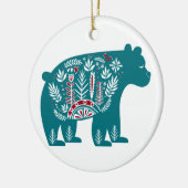Blauer Bär mit Designs Keramik Ornament (Links)