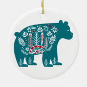 Blauer Bär mit Designs Keramik Ornament (Hinten)