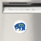 Blauer Bär mit Golf Ball & Yellow Initialen oder N Magnet (In Situ (Geschirrspüler))