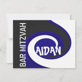 Blauer Bar Mitzvah Einladung