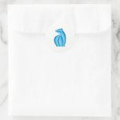 Blauer Bär Runder Aufkleber (Tasche)