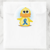 Blauer Bärenente Runder Aufkleber (Tasche)