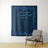 Blauer Barock mit Name Special Event anpassen Wandteppich (Beispiel)