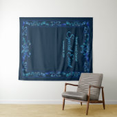 Blauer Barock mit Name Special Event anpassen Wandteppich (Beispiel (Horizontal))