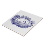 Blauer Barock Rokoko Meerjungfrau Karton Fliese (Seite)