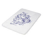 Blauer Barock Rokoko Mermaid Badematte (Schrägansicht)